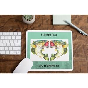 Fish Rectangle Gaming Mousepad 2 Bass Fish Jumping Mouse Pad Mat for Computer